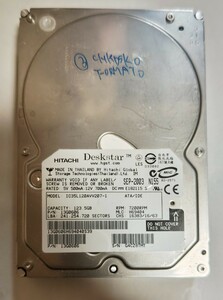 【動作品 チェック済】3.5インチ内蔵 HITACHI Diskstar 120GB 7200rpm IC35L120AVV207-0 3.5inch IDE IDEコネクタ Ultra ATA ③