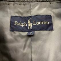 Ralph Lauren ラルフローレン ウール テーラードジャケット アルパカ グレー size 7号 古着 77038_画像4