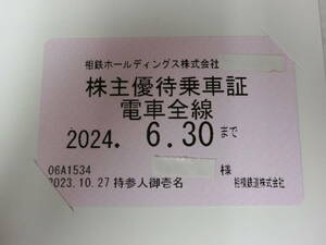 相鉄　乗車券　株主優待乗車証　相模鉄道株主優待乗車証　簡易書留で送料無料　2024年6月30日まで有効