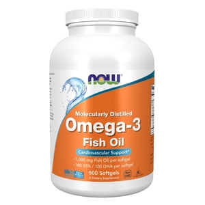 送料無料! 【 大容量 500粒 】 オメガ3 EPA 180mg / DHA 120mg NOW社 : 魚油 omega-3 フィッシュオイル 匿名配送