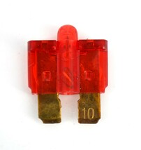 新品/10A/平型ヒュ－ズ、ゴールドメッキ、赤色LED付10個セット販売、送料無料-_画像2