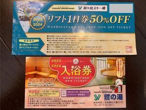 鷲ヶ岳スキー場 リフト50%OFF券(入浴券付き)