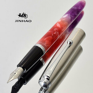 ◆●【JINHAO/ジンハオ】51A アクリル万年筆 F(細字) 昔ながらのセルロイド万年筆のような鮮やかなカラーリング ベリーピンク 新品 /JH4-PK
