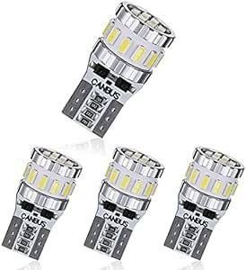 TORIBIO T10 LED ホワイト 車用LED 高爆光 CANBUSキャンセラー内蔵 DC12V 18連3014素子 W5W