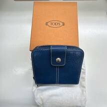 【TS1217】TOD'S トッズ 2つ折り ラウンドジップ レザー 財布 メンズ レディース ファッション小物 服飾小物 コレクション_画像1