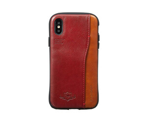 Natural design iPhoneXs X (5.8インチ) 衝撃吸収背面ケース FLAMINGO Red 赤 カードホルダー iP8-FLP02