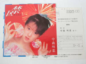 中森明菜 EPレコード 禁区 雨のレクイエム アンケートハガキ付き