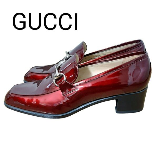 購入12万円 GUCCI レディース エナメルローファー ヒール新品交換済み