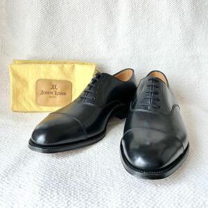 未使用 JOHN LOBB ジョンロブ シティー CITY 7EE 8695 ストレートチップ 革靴 本革 ビジネスシューズ ドレスシューズ 黒 保存袋 イギリス製