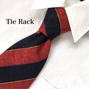 タイ ラック Tie Rack シルク ネクタイ シルクネクタイ 絹 レジメンタルタイ 赤系 イタリア製 ビジネス カジュアル フォーマル 高級感