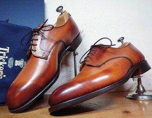 【試し履きのみ/未使用】英国製 Tricker's/トリッカーズ WILTSHIRE プレーントゥ ダービー 81/2 Fit.5 27-27.5cm相応/cheaney クロケット