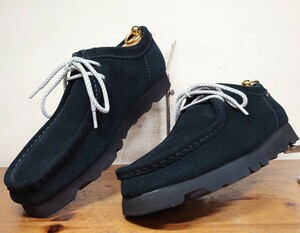 【数回履き程度/美品】Clarks/クラークス GORE-TEX ワラビーブーツ UK7G 25.5-26cm相応 黒 ブラック スエード ゴアテックス