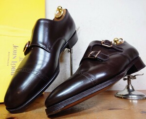 【極美品/プレステージ】英国製 JOHNLOBB/ジョンロブ フィリップ2 ダブルモンクストラップ 7000Last 61/2E 25-25.5cm相応/city edwardgreen