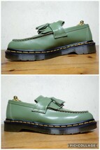 【1度使用程度/極美品】Dr.Martens/ドクターマーチン ADRIAN YS キルト タッセルローファー UK8 26.5cm相応 グリーン 緑/loake_画像3