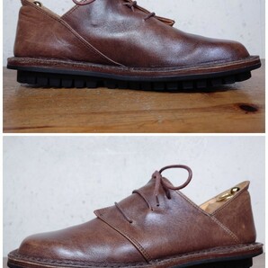 【美品】trippen/トリッペン Haferl 3ホール プレーントゥ Mens 41 26-26.5cm相応 ブラウン ハーフェル 茶/birkenstock camperの画像2