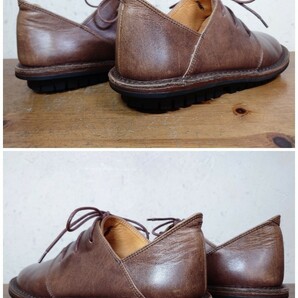 【美品】trippen/トリッペン Haferl 3ホール プレーントゥ Mens 41 26-26.5cm相応 ブラウン ハーフェル 茶/birkenstock camperの画像7