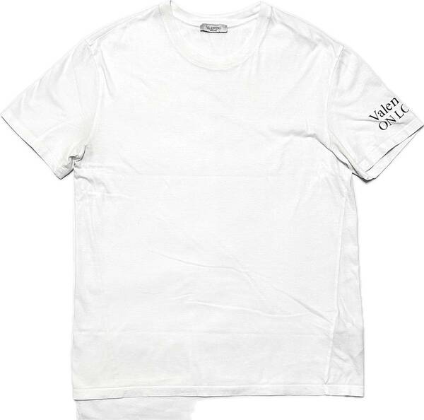 国内正規品 定価8万 VALENTINO LOGO PRINT T-SHIRT ロゴプリントTシャツ XL 白 男女兼用 ヴァレンティノ バレンチノ　本物