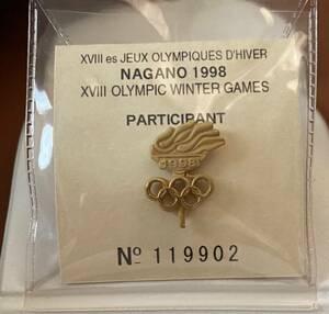 【レア】1998 長野オリンピック 参加者限定 PARTICIPANT IOC (金) ピンバッジ コレクション (シリアルナンバー入れ)