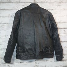 2本ライン■シングル■ライダース■レザージャケット■本革■豚革■サイズ38■ブラック■中古品_画像4