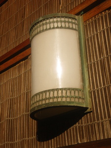  Showa Retro медь рамка-оправа половина иен type .. type стена есть освещение одна сторона фонарь перед входом стена . лампа bronze рама сделано в Японии блок дом linobe преобразование старый дом в японском стиле старый материал 