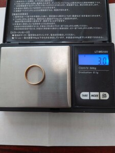 【貴金属/1円スタート】K18/pt900 指輪　リング　約3グラム　刻印あり　現状品　金　つぶし　アクセサリー　