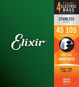 Elixir Elixir струны для бас-гитары нержавеющая сталь Light/Medium.045-.105#14677