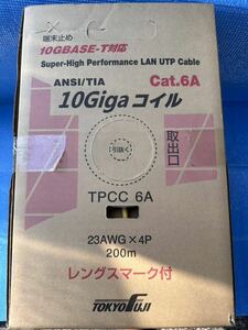 新品未開封◇富士電線◇LANケーブル◇UTPケーブル カテ6◇Cat6a◇TPCC6 0.5MM 200m 10giga 黄色 キイロ◇③