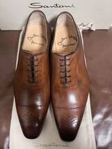 【未使用】交渉歓迎 サントーニ 7.5 F SANTONI ホールカット 革靴 ジョンロブ エドワード クロケット ベルルッティ ステファノ マグナーニ_画像2