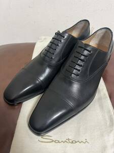 【未使用】交渉歓迎 サントーニ 7.5 F SANTONI ストレートチップ 革靴 ジョンロブ エドワード クロケット ベルルッティ マグナーニ