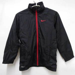 [ used ] Nike Zip up nylon windbreaker S black 394324-010 Kids NIKE sport soccer futsal wear 