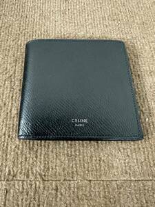 【中古品】CELINE セリーヌ バイフォールドウォレット 二つ折り財布 レザー ブラック