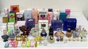 1st309 大量!! 香水 74本まとめ売り!! 新品・未開封 多数!! CHANEL BVLGARI Dior フェラガモ GUCCI YSL Versace 他 残量多め!!