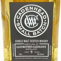 ケイデンヘッド 9年 2009-2018 スモールバッチ グレンリベット 700ml 65.3％ CADENHEAD'S GLENLIVET【DD】_画像4