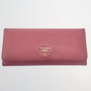 1円スタート★中古◆プラダ 長財布 サフィアーノ ロングウォレット ピンク PRADA【AFI18】