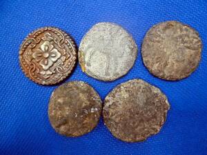 古銭 出土品　貨幣　世界　材質不明　詳細不明　4枚