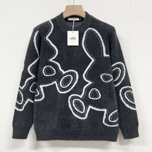 定番 ヨーロッパ製※定価5万◆ブルガリア発※RISELIN セーター ミンク/カシミヤ混 ソフト 毛足 ニット 暖かい ウサギ 可愛さ 秋冬 M/46