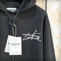 ★★最高級EU製＆定価4万◆UABONI*Paris*パーカー*ユアボニ*パリ発◆コットン100％ シンプル 上質 トレーナー プルオーバー L/48サイズ_画像5