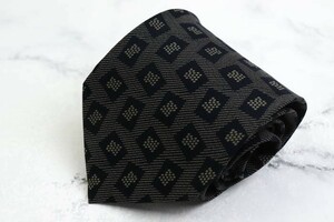  Armani ko let's .-ni silk fine pattern pattern panel pattern geometrical pattern Italy made brand necktie men's navy ARMANI COLLEZIONI