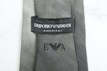 エンポリオ・アルマーニ シルク 無地 ワンポイント イタリア製 ブランド ネクタイ メンズ グレー EMPORIO ARMANI_画像4