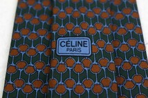 セリーヌ シルク 小紋柄 ビット柄 スペイン製 ブランド ネクタイ メンズ ネイビー CELINE_画像5