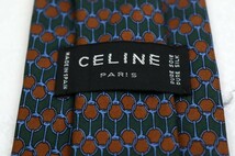 セリーヌ シルク 小紋柄 ビット柄 スペイン製 ブランド ネクタイ メンズ ネイビー CELINE_画像4