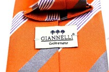 ジェネリ シルク ストライプ柄 ダブルストライプ イタリア製 ブランド ネクタイ メンズ オレンジ GIANNELLI_画像4