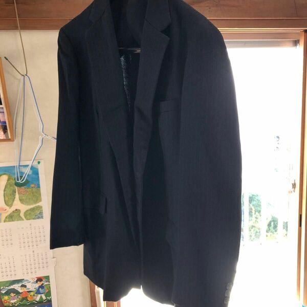 ジャケット　紳士用　スーツ　上着　サイズ　袖丈 64、身丈7 0、肩幅 6 0 165→168 センチくらいの方　紺色　微かに