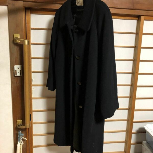 ロングコート ブラック ウール　身丈9 0センチ位　冬物喪服コート　婦人用喪服一式有ります。身長150メートル