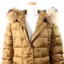 3-DK040【良品】モンクレール MONCLER ファー付 ダウンジャケット マスタード 0 正規品 レディース_画像2