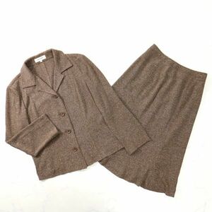 M3-WI037【良品】ピエールカルダン pierre cardin セットアップ スーツ ブラウン M レディース