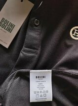 最高級※定価6万◆イタリア・ミラノ発*BOLINI*高級セレブdesigner*豪華シルク/コットン混・長袖ポロシャツ・イタリア50/XL・クロ_画像5