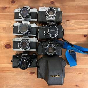 178フィルム一眼レフカメラ 7台　まとめ 大量 セット　レンズ付き　ケース付き　MINOLTA　Konica　CANON　ジャンク