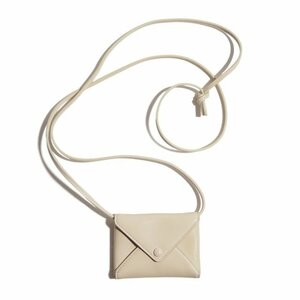 M4493P VTHE ROW The low V as good as new MINI ENVELOPE shoulder attaching card-case ivory white / leather Mini pochette rb mks