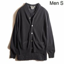 B8429P ▼COMME des GARCONS HOMME PLUS コムデギャルソン オムプリュス▼ カーディガン ドッキング モヘアニット 黒 S 秋冬 rb mks_画像1